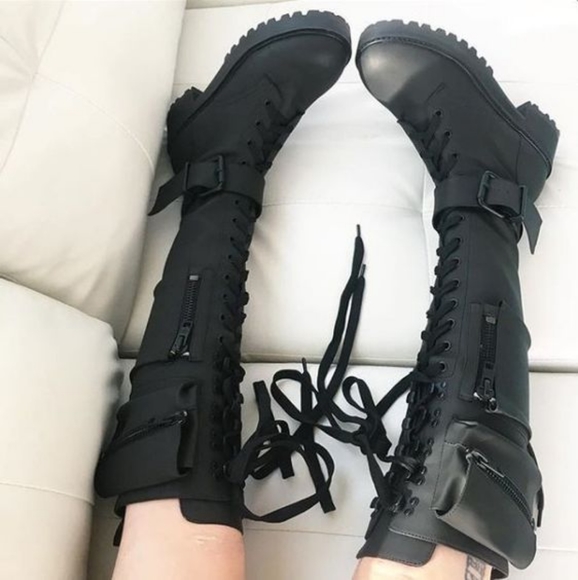 Dolls Kill Shoes - Current mood obsidian combat boots